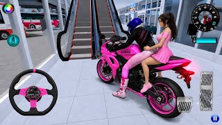 Pink Super Bike vs 🚄 Bullet Train ❤️ | 3D Driving Class Gameplay 2026 | Bike Racing Game screenshot 4