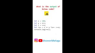 operators in javascript | pre increment vs post increment | ternary operator javascript#javascript