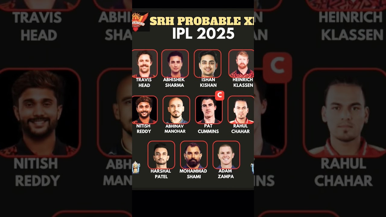 SRH vs DC playing XI l