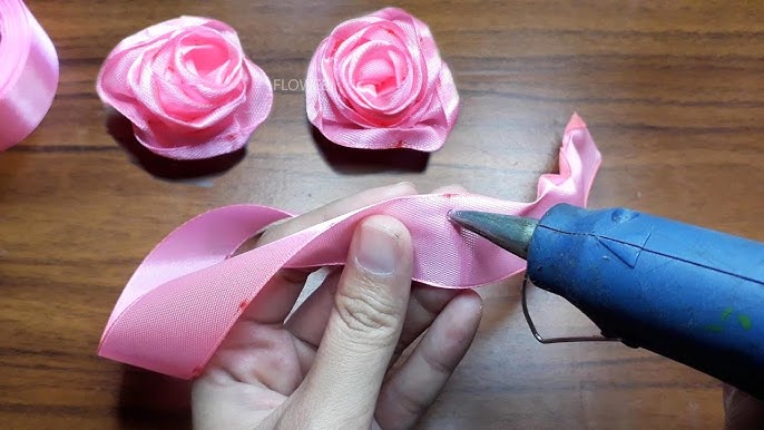 Amazing ribbon flower trick, Whole Ribbon Rose - Ribbon Flowers - How to  make an easy ribbon rose