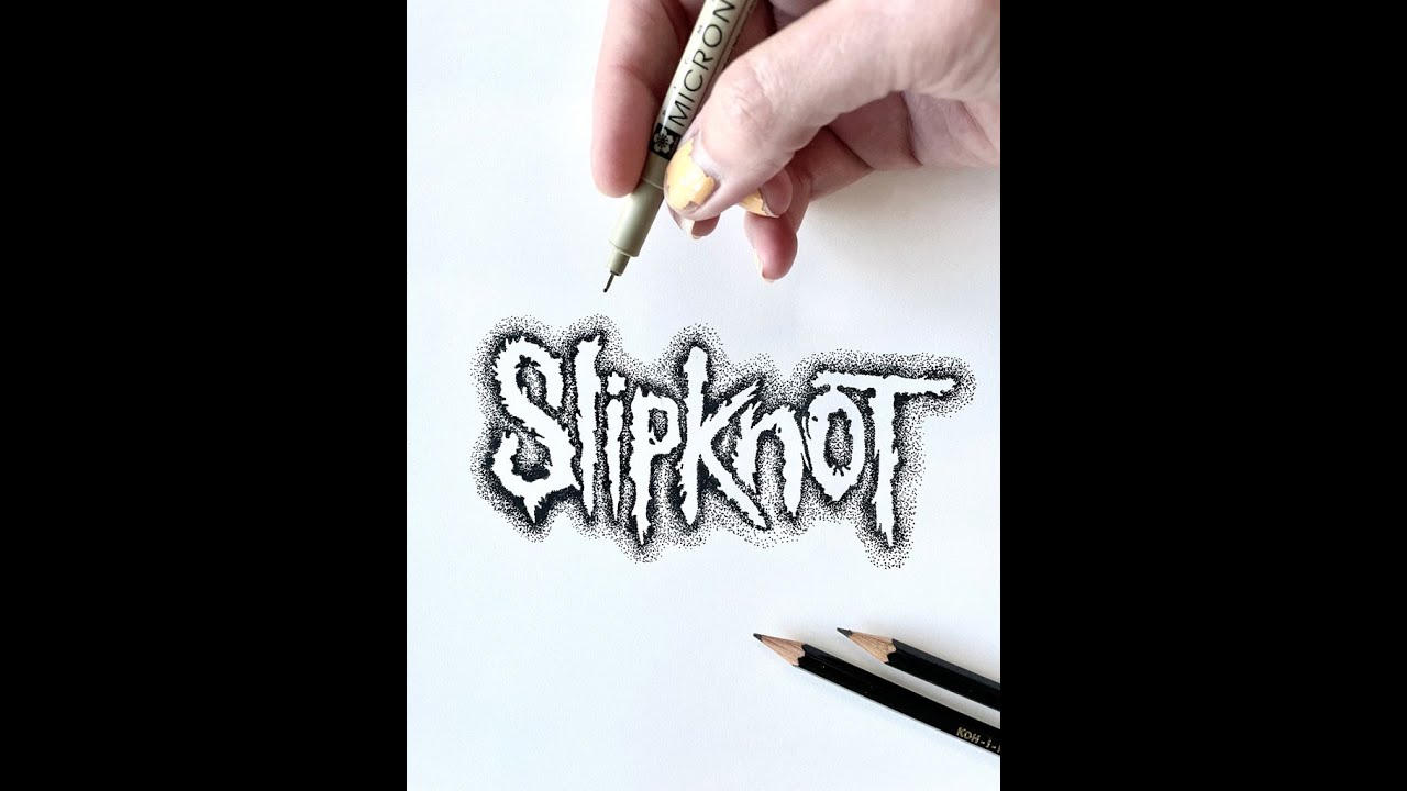 Is this really drawn with all dots!? - Slipknot logo - YouTube