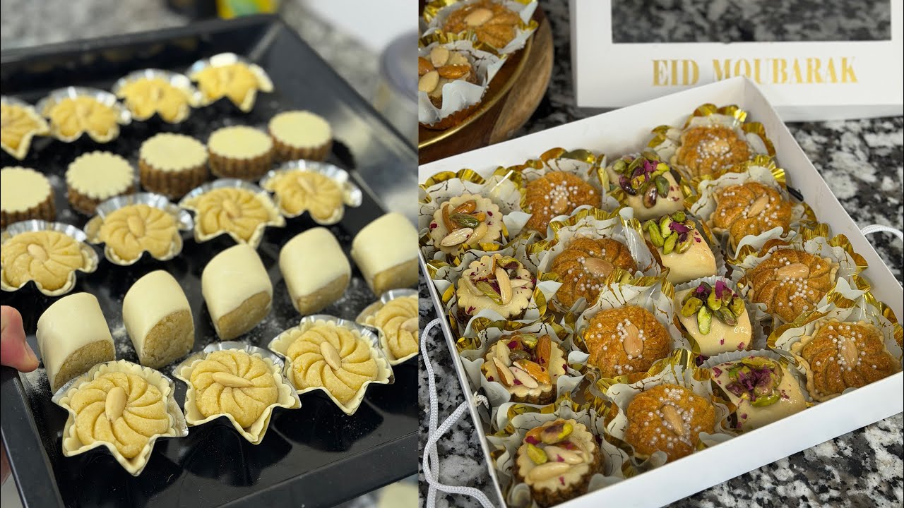 بعجينة وحدة فقط درتلكم تشكيلة حلويات ب3 أنواع دزريات غربية الورقة والمشكلة ودون ماشينة وقريص 👌