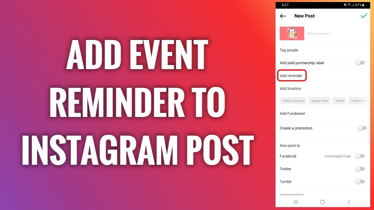 How To Add Event Reminder To Instagram Post YouTube