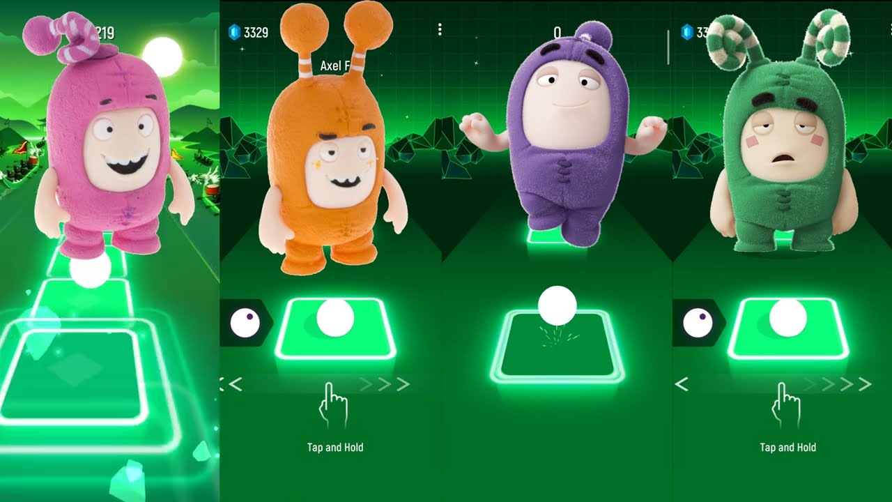 Tiles Hop - EDM Rush | Oddbods | Pink vs Orange vs Purple vs Green | Happy Hop Game