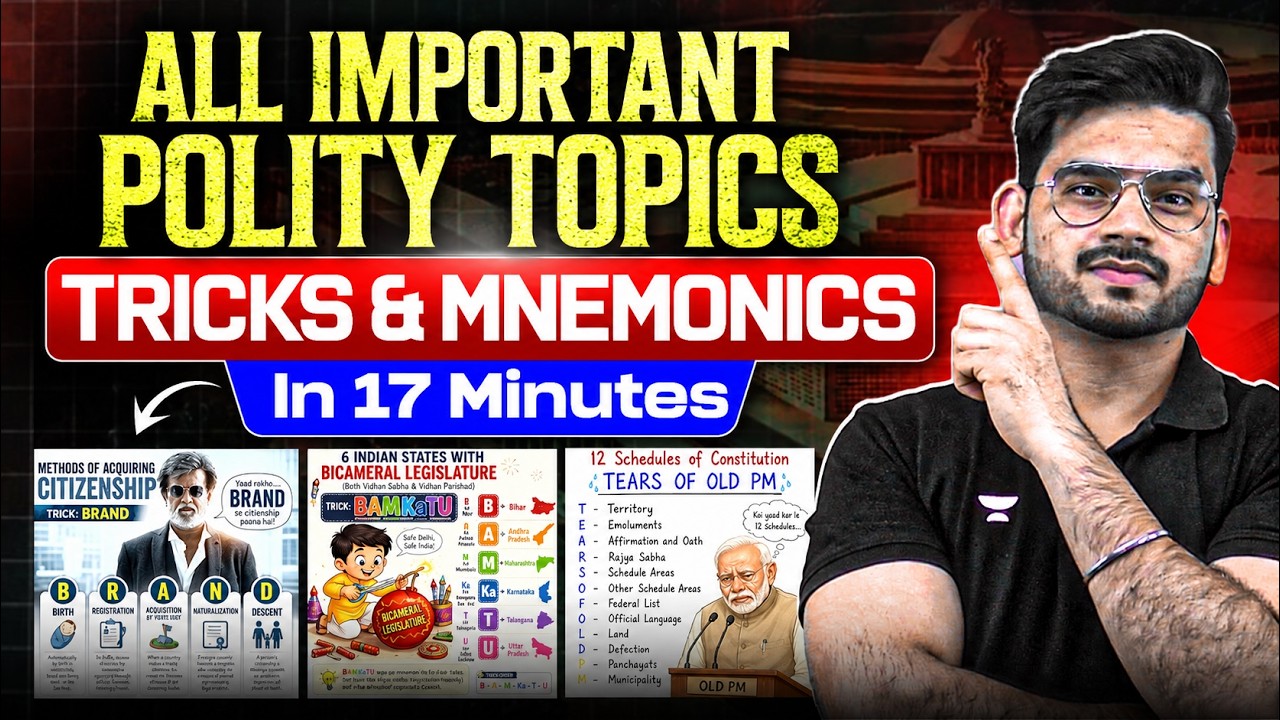 Remember ALL Important UPSC Polity Topics Through Tricks & Mnemonics ...