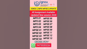 IGNOU  MPS MPSE  ASSIGNMENT 2025-26/ #ignousolvedassignment #IGNOU_MPS_MPSE #MPS_MPSE_ASSIGNMENT