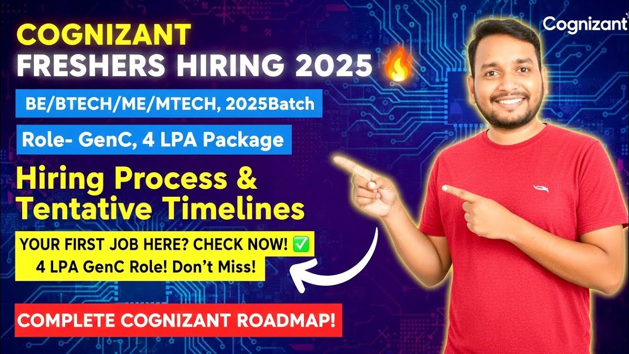 COGNIZANT GenC 4 LPA Hiring 2025! 🔥 BE/BTech/MTech Batch Eligibility ...