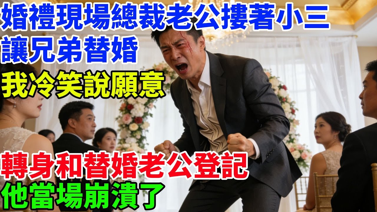 婚禮現場總裁老公摟着小三讓兄弟替婚，我冷笑説願意，轉身和替婚老公登記，他當場崩潰了#故事頻道#情感故事#家庭故事#婆媳