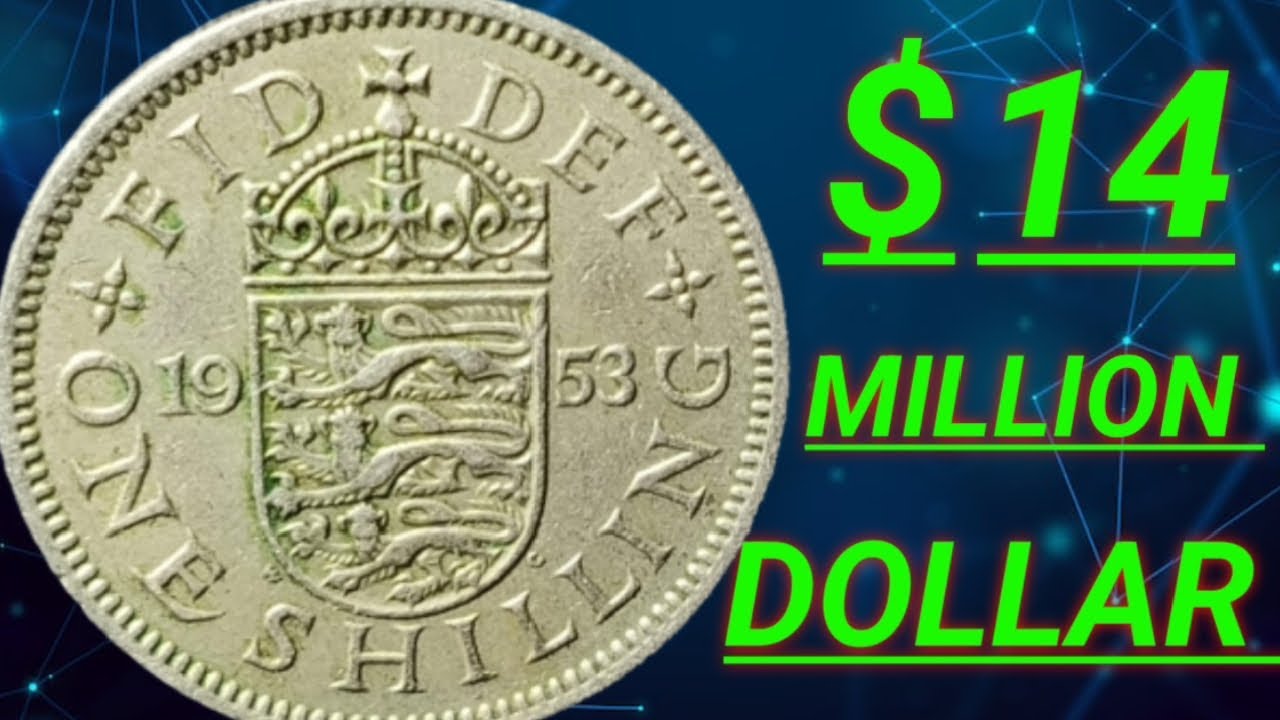 1953 Great Britain One Shilling Coin ! First Year of Queen Elizabeth II ! Full History