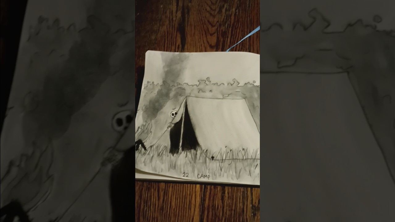 Inktober 2024 day 22: Camp!!! Heres a transition✨️✨️ 