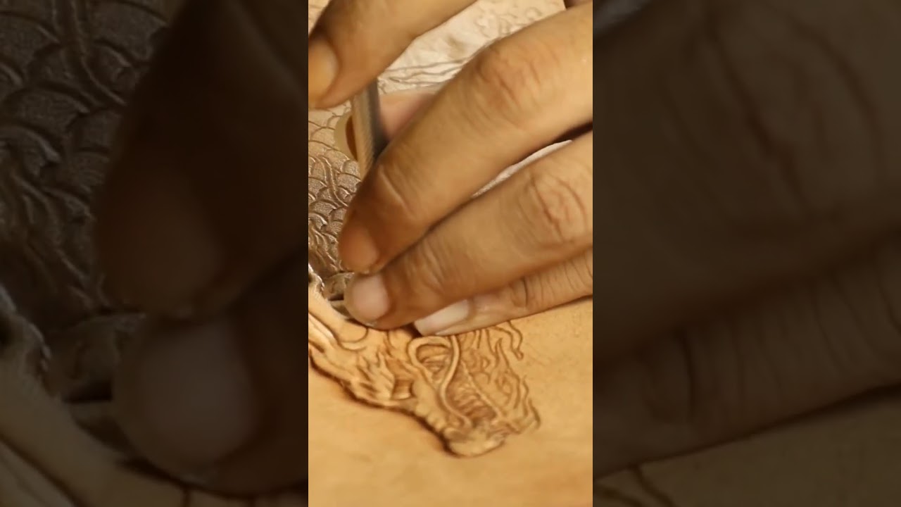leather carving dragon