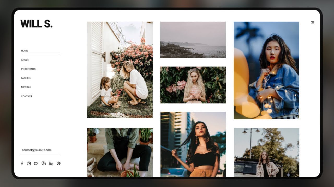 Will | Photographer Portfolio HTML/CSS Website | With Source Code - YouTube