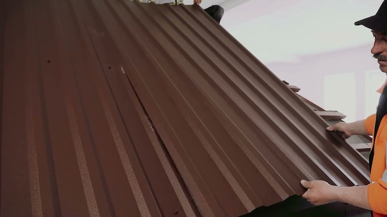 Trapecijos lakšto montavimas ant tiesaus stogo