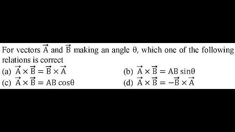 For vectors A and B making an angle θ, which one of the following relations is