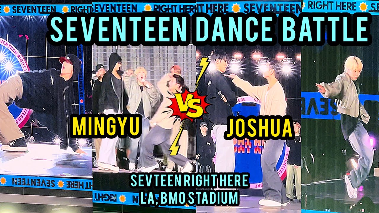 4K SEVENTEEN DANCE BATTLE: Mingyu vs Joshua in Los Angeles, BMO Stadium | SVT Right Here 110924