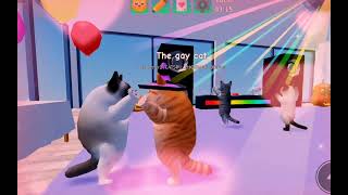 The gay cat goes to a Halloween party | CATSRULEHOOMANSDROOL | Kitten game roblox  #roblox