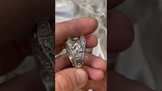 Печатка мужская Скарабей, серебро 925 пробы