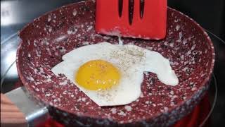 Csk 11 Red Granite Frying Pan With Lid Free Giveaway