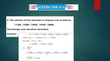 Mathematics 10|Measure of dispersion|Ex 6.3