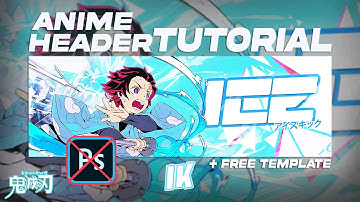 How To Make A FREE Anime (Demon Slayer) Header In Pixlr! (Easy Tutorial)