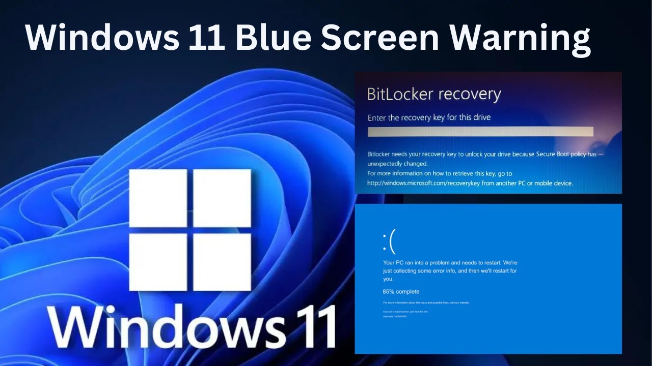 windows 11 blue screen warning online video cutter com - YouTube