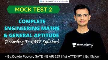 MOCK TEST 2 | Complete Engineering Maths & General Aptitude | GATE & ESE 2021 ME | Davda Poojan