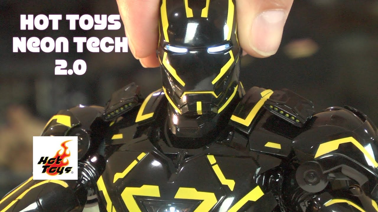 Hot Toys MMS523 Iron Man II Neon Tech 2.0 unboxing Review SDCC Toy