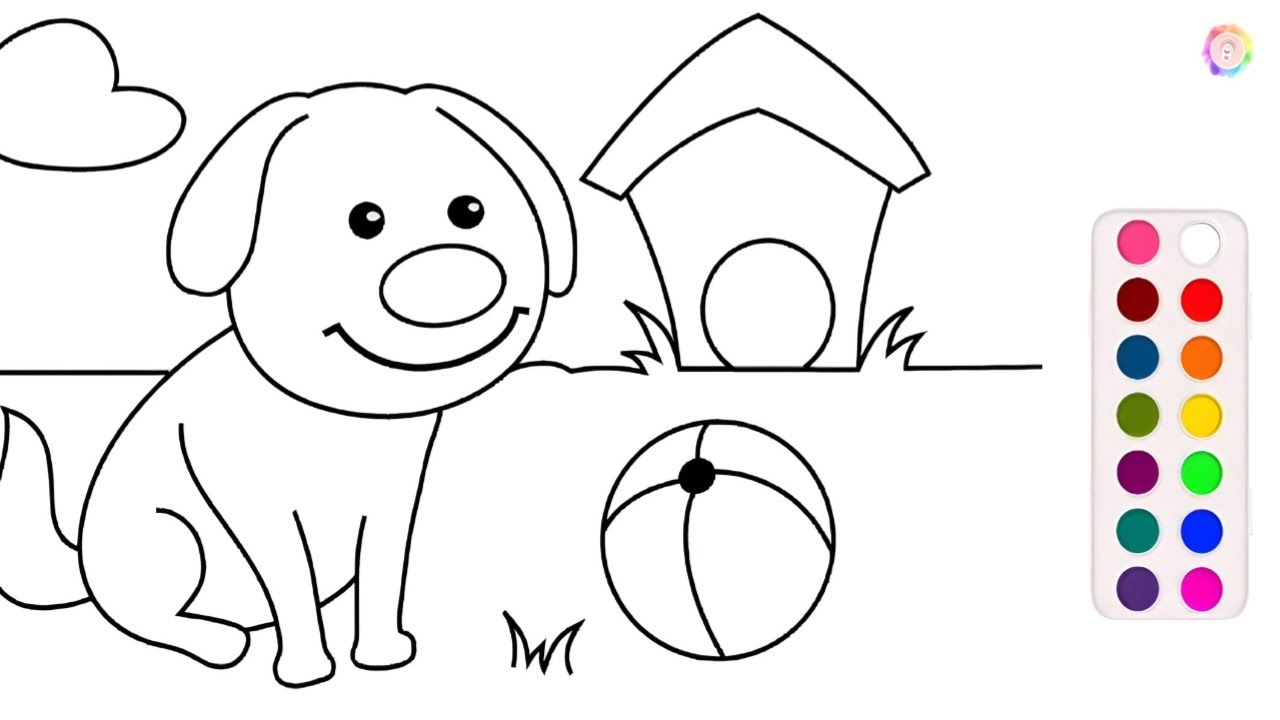 DOG COLOURING AND PAINTING FOR KIDS AND TODDLERS #video, #kids - YouTube
