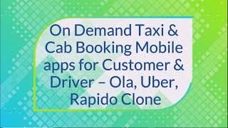 On Demand Taxi & Cab Booking Mobile apps for Customer & Driver – Ola, Uber, Rapido Clone screenshot 2