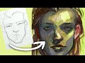 Sketch to Painting - Gouache Portrait Painting Process
