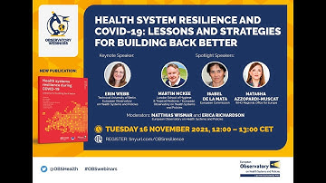 Health system resilience and COVID-19: Lessons and strategies for building back better