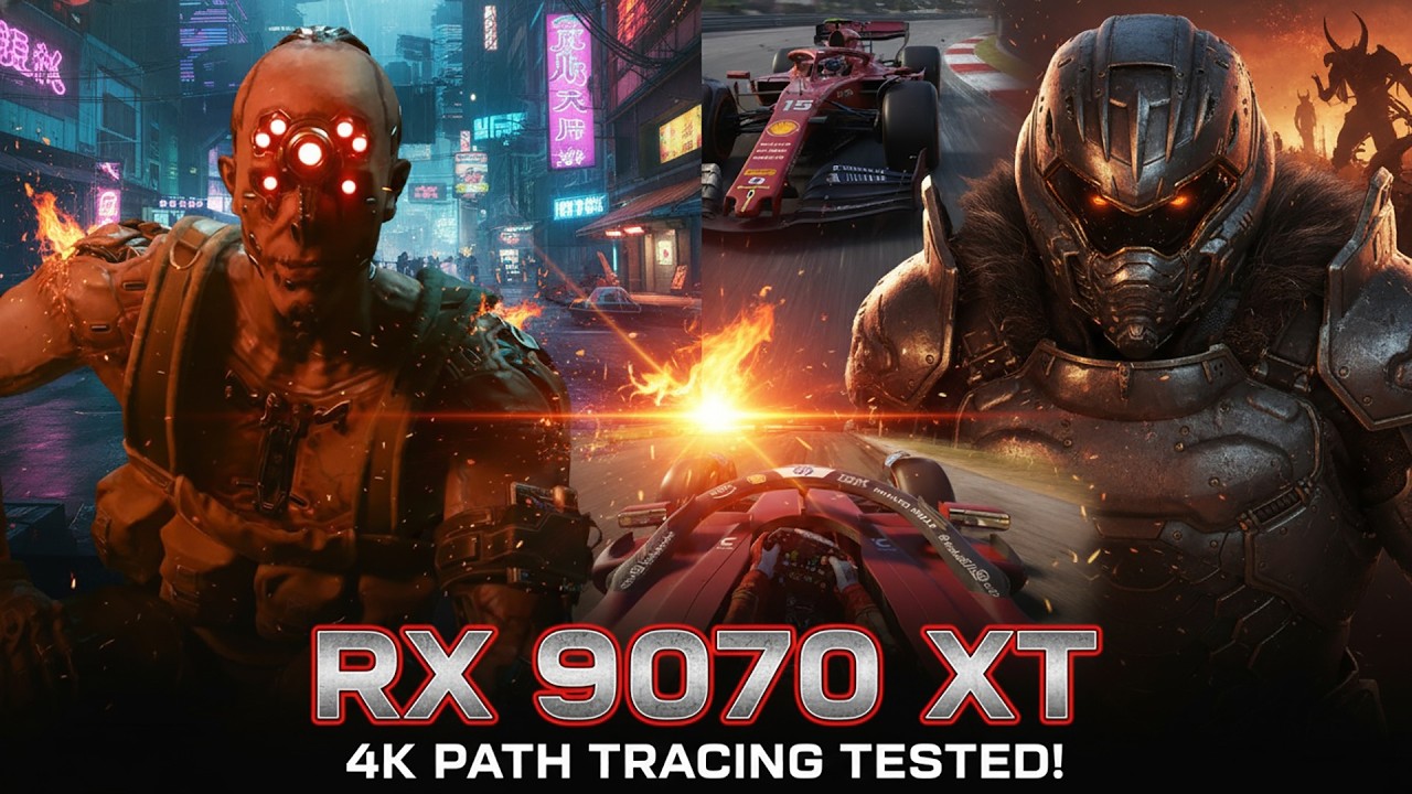 AMD RX 9070 XT Path Tracing Benchmarks FSR 4K - YouTube
