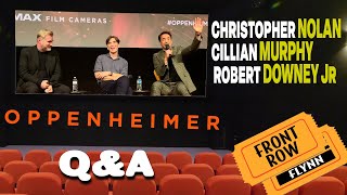 OPPENHEIMER Christopher Nolan, Cillian Murphy, Robert Downey Jr Q&A, moderated by Jenelle Riley