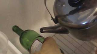 Cutting a Wine Bottle with Hot Water