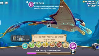 Rescued 10/50 Baby Manta ! to Unlock New Francis - Hungry Shark World