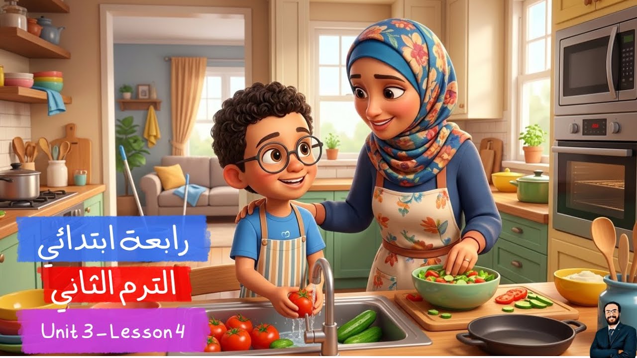 أبسط شرح للصف الرابع الابتدائي | الوحدة الثالثة | الدرس 4 Helping mom | إنجليزي |الترم الثاني