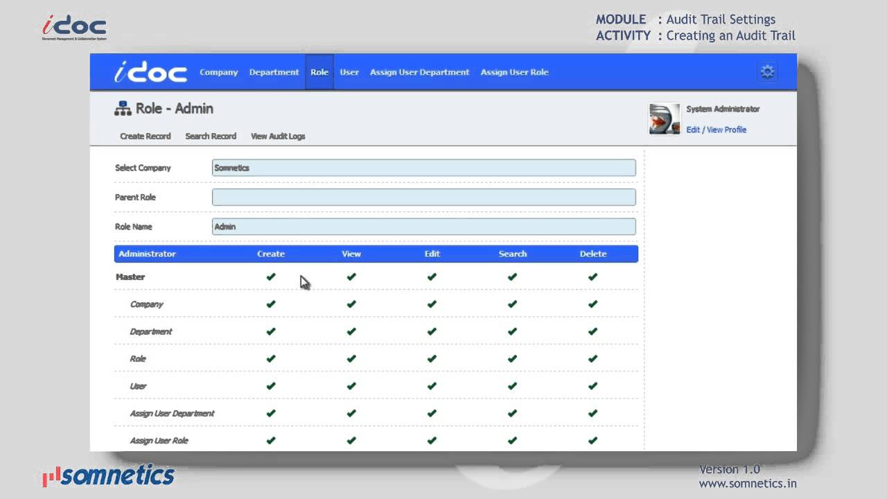 i-doc Tutorial: Audit trail settings - YouTube