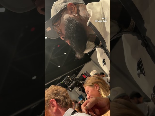 Morgan Moses crashes TreVeyon Henderson's interview