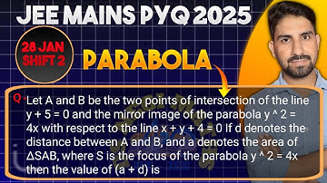 Let A and B be the two point of intersection of the line y+5=0 and the mirror image of the parabola