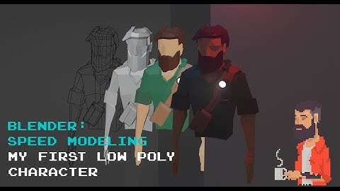 My first low poly character Blender speed modeling