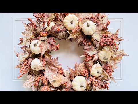 Making a Fall Wreath with Maple Leaves, Pumpkins, and Berries @lalypete872