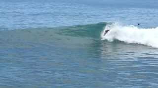 Oahu body surfer bails before hitting the rocks. Point Panic. 5/21/13