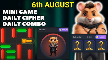 NEW Mini Game, Daily Cipher, Daily Combo for 6th August - Hamster Kombat