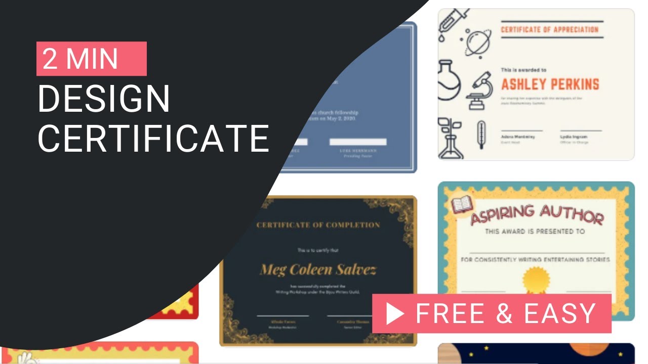 How To Design Certificate Free And Easy - YouTube