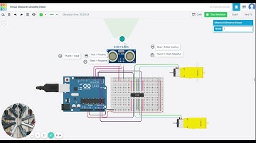 Virtual Obstacle Avoiding Circuit | Tinker Cad