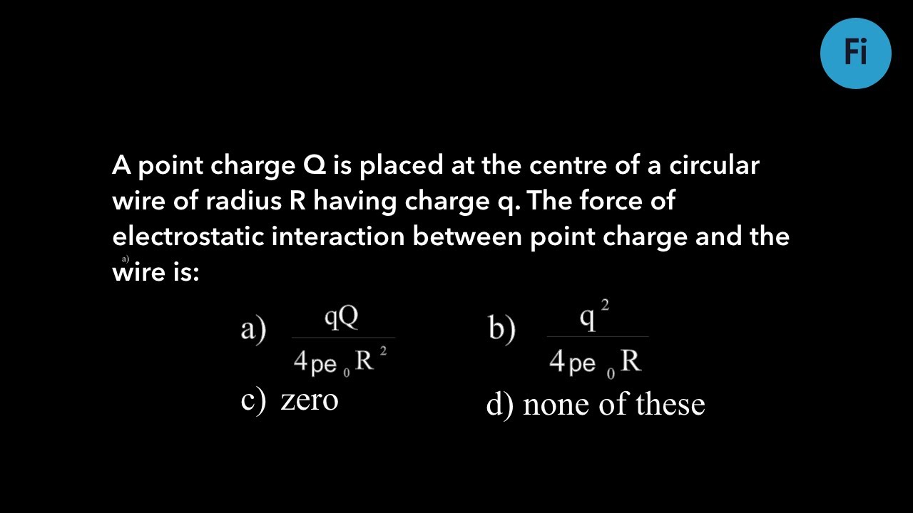 A point charge Q is placed at the centre of a circular wire of radius R ...