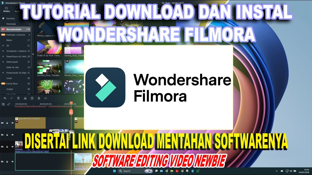 TUTORIAL INSTAL SOFTWARE FILMORA TERBARU