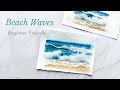 How to Paint Beach Waves | Watercolor Tutorial Beginner