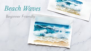 How to Paint Beach Waves | Watercolor Tutorial Beginner
