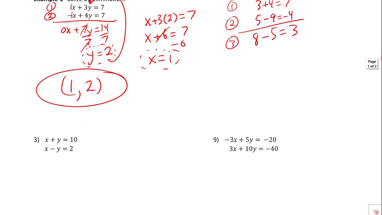 6.6 Solving Systems by Elimination - YouTube